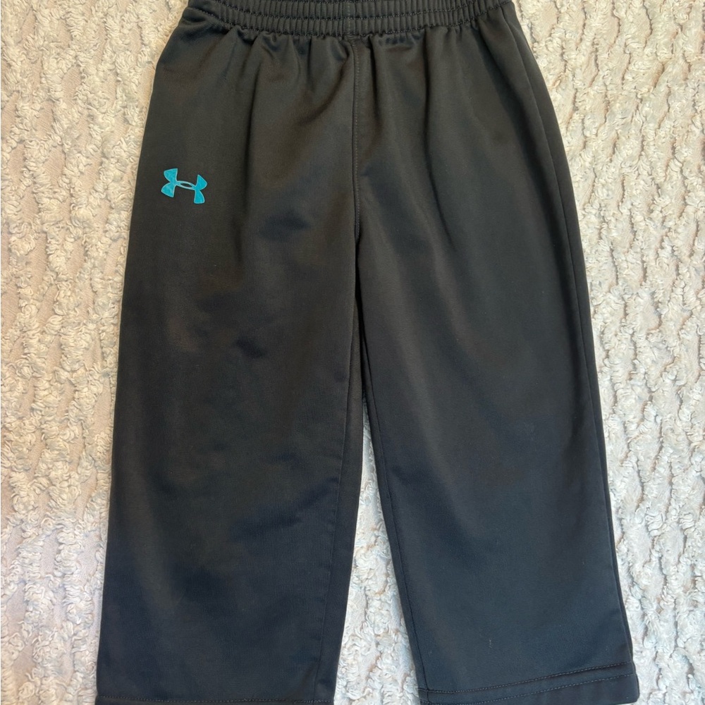 Under Armour Kids Black Joggers with Blue Logo Baby Boy Size 18 months